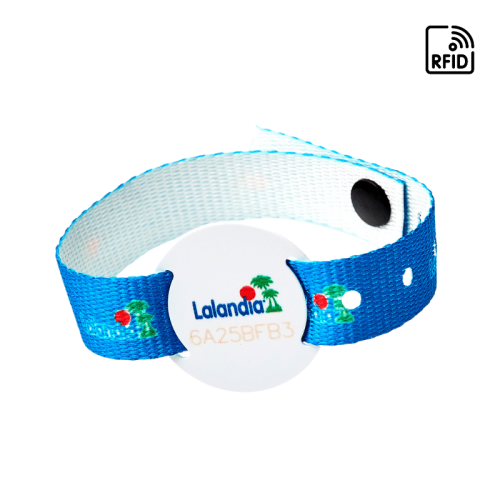 RFID Woven Wristband with RFID PVC Small Card Type 4