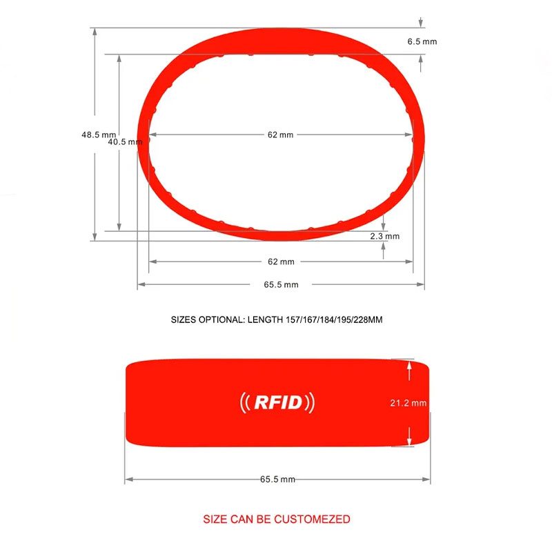G13 RFID Silicone Wristband size 800