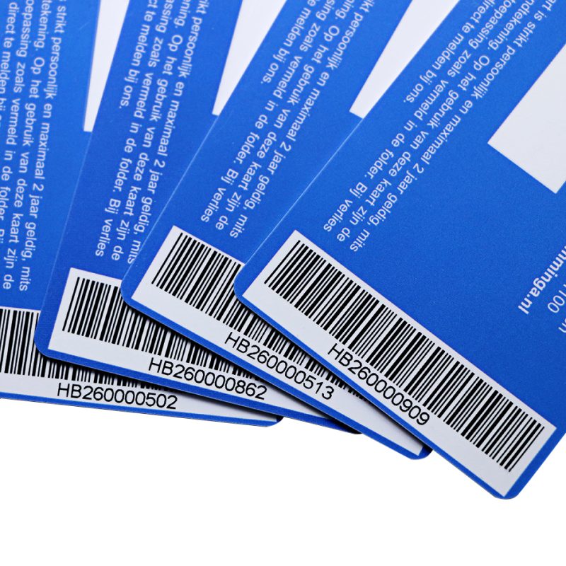 Plastic card with 1d barcode signature strip2