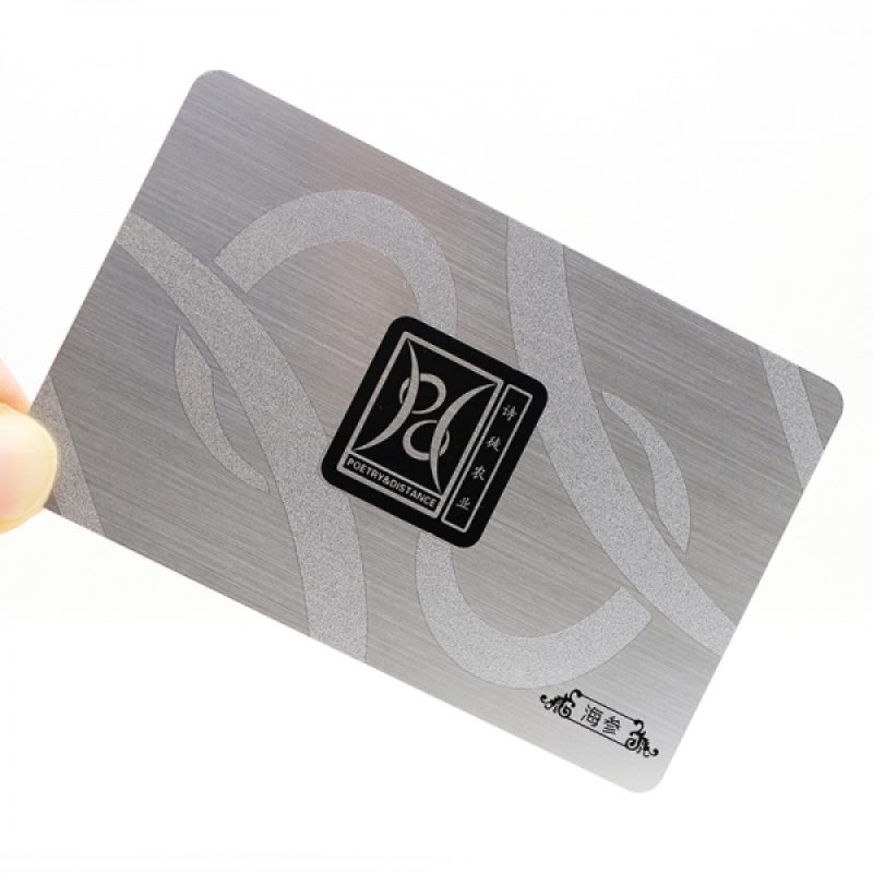 Plastic card with brush silver UV Print 2d barcode 1