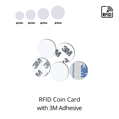 RFID Round Plastic card with 3m Adhesive