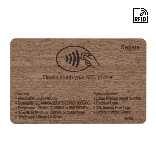 RFID Sapele wooden card