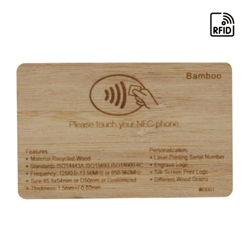 RFID bamboo wooden card