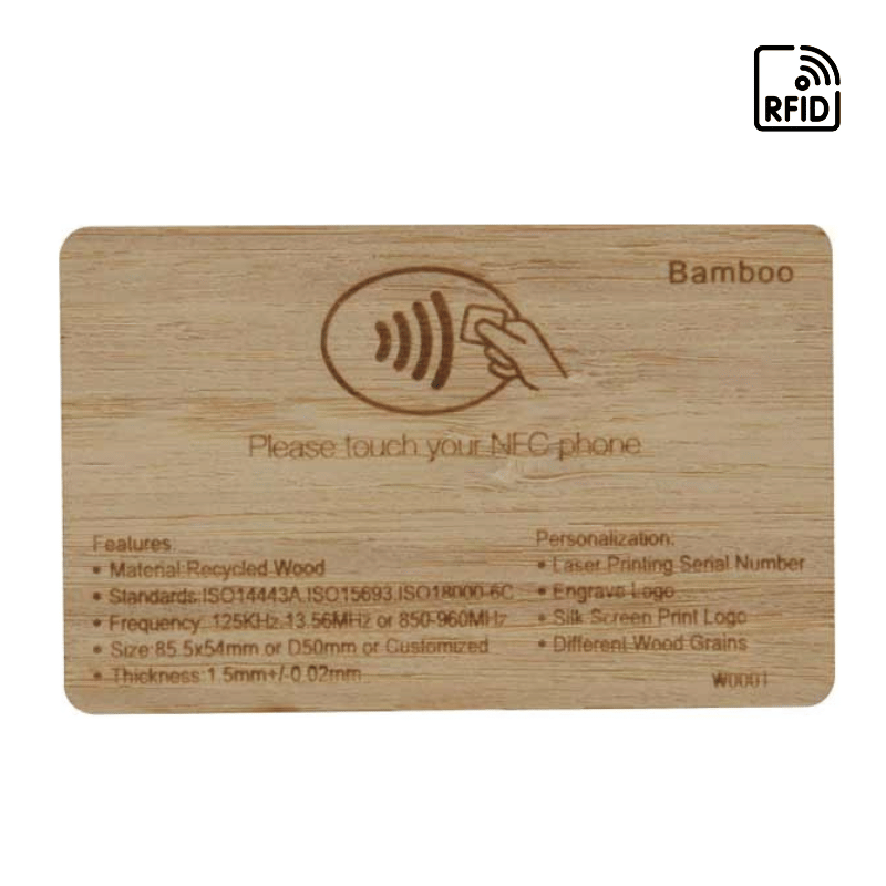 Custom Printing Rfid Wooden Card Bamboo Card Cube Rfid Group