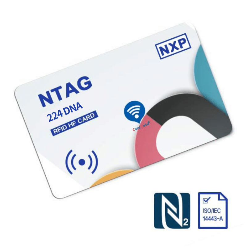 Custom NXP NTAG® 224 DNA NFC Card | NFC Forum Type 2 - Card Cube RFID Group